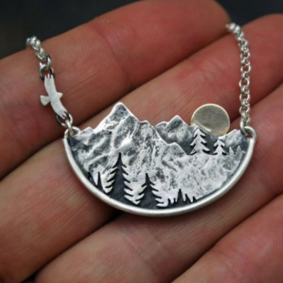 “Pursuit of Peace” Mountain Landscape Necklace - Picture 4 of 4